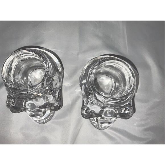 NEW 2 CRYSTAL SKULL SHAPE HALLOWEEN VOTIVE CANDLE HOLDERS DIAMOND STAR CORP - Picture 5 of 6